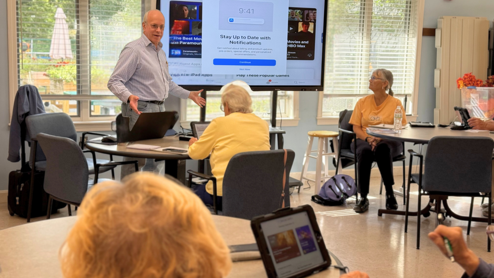 ProgramWorks instructor leading a technology workshop for older adults